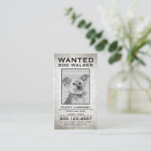 Carte De Visite chien walker recherché poster (Debout devant)