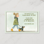 Carte De Visite Chien Walker | Sentier pour animaux | Fille Marche (Dos)