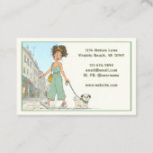 Carte De Visite Chien Walker | Sentier pour animaux | Fille Marche (Dos)