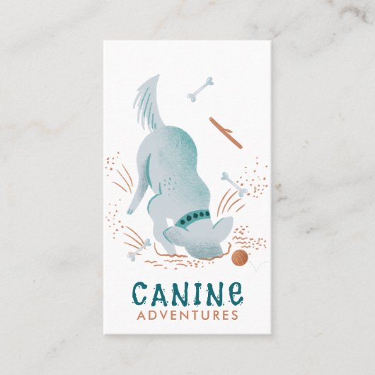 Carte De Visite Chien Walker Sitter Chien Creuser Dans La Perte (Devant)