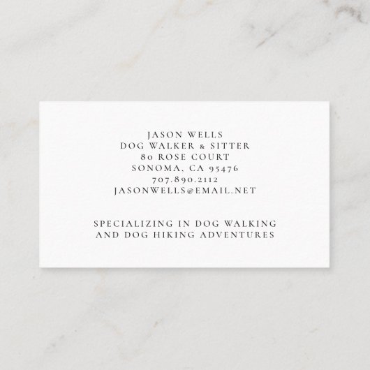 Carte De Visite Chien Walker Sitter Jumping Chien Frisbee (Dos)