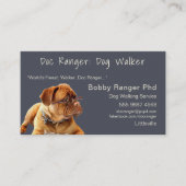 Carte De Visite Chien Walker Trainer Photo Publicité Grand (Devant)