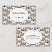 Carte De Visite Chien Walking Jack Russell Terrier Papier Brown (Devant / Derrière)