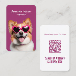 Carte De Visite Chien Walking WhatsApp Cliquez pour Conversation C