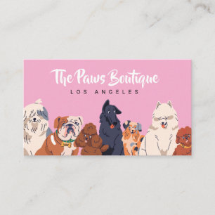 Carte De Visite Chiens à l'aquarelle mignons Salon de toilettage p