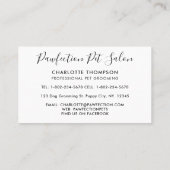 Carte De Visite Chiens adorables Animaux de compagnie Sitter Chien (Dos)