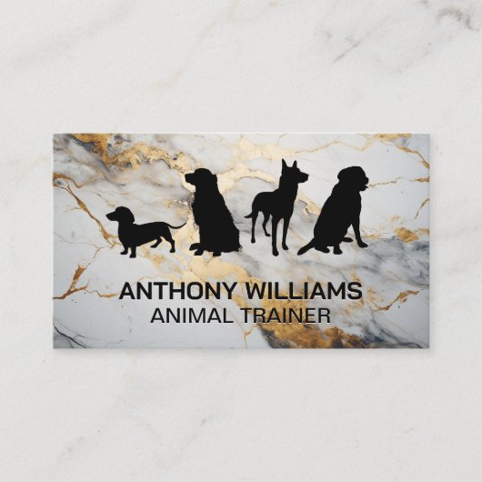 Carte De Visite Chiens assis | Entraîneur animal (Devant)