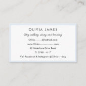 Carte De Visite Chiens assis pour chien marcheur chien embarquer p (Dos)