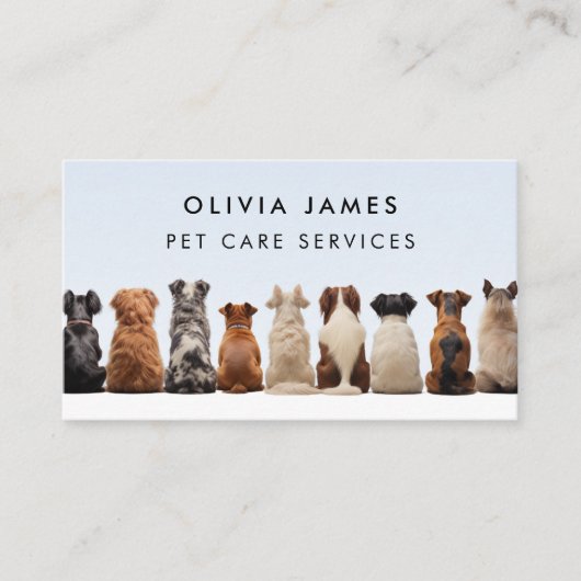 Carte De Visite Chiens assis pour chien marcheur chien embarquer p (Devant)