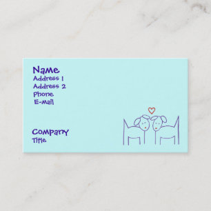 Carte De Visite Chiens avec coeur
