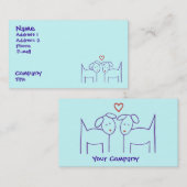 Carte De Visite Chiens avec coeur (Devant / Derrière)