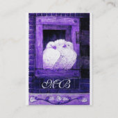 Carte De Visite CHIENS BLANCS À FENÊTRE BLEUE, Perle violet monogr (Dos)