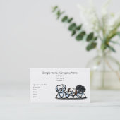 Carte De Visite Chiens blancs mignons Animaux de compagnie Simple (Debout devant)