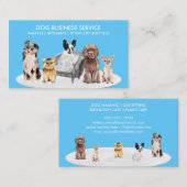 Carte De Visite Chiens bleus assis sur le canapé Logo pour Animaux (Devant / Derrière)