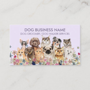 Carte De Visite Chiens Chats Lilas Violets