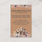 Carte De Visite Chiens Cute Floral Photo (Dos)
