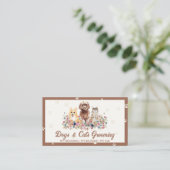 Carte De Visite Chiens d'aquarelle Brown Chats Empreintes de patte (Debout devant)