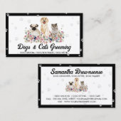 Carte De Visite Chiens d'aquarelle Chats sur un Empreinte de patte (Devant / Derrière)