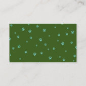 Carte De Visite Chiens d'aquarelle Green Cute Paws (Dos)