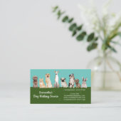 Carte De Visite Chiens d'aquarelle Green Cute Paws (Debout devant)