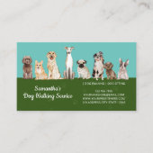 Carte De Visite Chiens d'aquarelle Green Cute Paws (Devant)