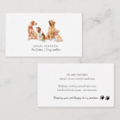 Carte De Visite Chiens d'aquarelle mignons Animaux assis (Devant / Derrière)