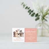 Carte De Visite Chiens d'aquarelle Orange Paws (Debout devant)