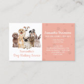 Carte De Visite Chiens d'aquarelle Orange Paws (Devant)