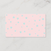Carte De Visite Chiens d'aquarelle rose Turquoise Pâtes (Dos)