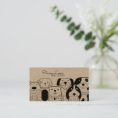 Carte De Visite Chiens de caricature mignons Poitrine d'animaux |  (Debout devant)