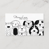 Carte De Visite Chiens de caricature mignons Poitrine d'animaux |  (Devant)