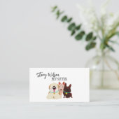 Carte De Visite Chiens de caricature mignons Poitrine d'animaux |  (Debout devant)