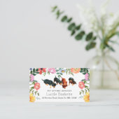 Carte De Visite Chiens de compagnie Boho Dachshunds Fleurs sauvage (Debout devant)