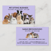 Carte De Visite Chiens de compagnie pourpres et amusants Chats (Devant / Derrière)