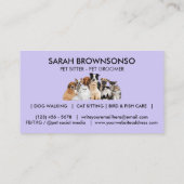 Carte De Visite Chiens de compagnie pourpres et amusants Chats (Dos)