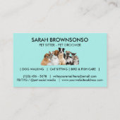 Carte De Visite Chiens de compagnie turquoises (Dos)