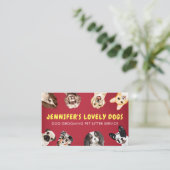 Carte De Visite Chiens de petite taille rouge jaune mignon (Debout devant)