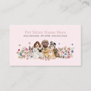 Carte De Visite Chiens de race rose Chat Animal de compagnie Petit