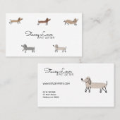 Carte De Visite Chiens de saucisse de caricature mignons Pots de c (Devant / Derrière)