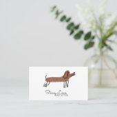 Carte De Visite Chiens de saucisse de caricature mignons Pots de c (Debout devant)