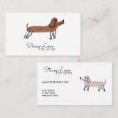 Carte De Visite Chiens de saucisse de caricature mignons Pots de c (Devant / Derrière)