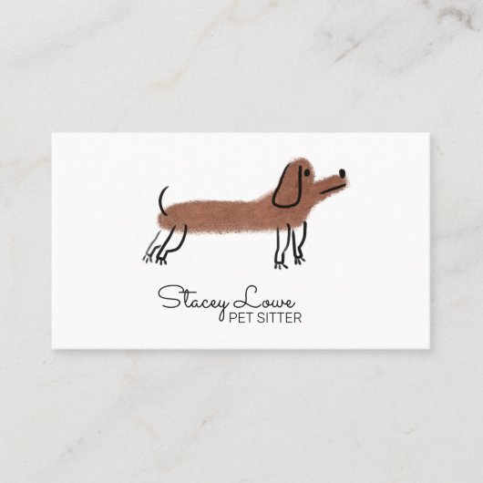 Carte De Visite Chiens de saucisse de caricature mignons Pots de c (Devant)