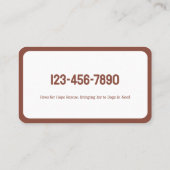 Carte De Visite Chiens de sauvetage d'animaux (Dos)