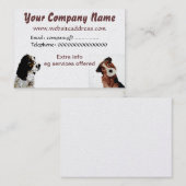 Carte De Visite Chiens de Terrier et d'Espagne (Devant / Derrière)