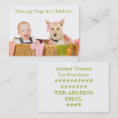 Carte De Visite Chiens de thérapie pour des enfants (Devant / Derrière)