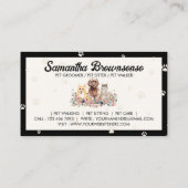 Carte De Visite Chiens d'eau noir Chats Empreintes de pattes Anima (Dos)