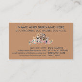 Carte De Visite Chiens Dessin Fleurs Design Moderne Simple (Dos)