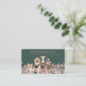 Carte De Visite Chiens Dessinant Fleurs Design (Debout devant)