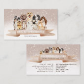 Carte De Visite Chiens en crème de sable beige (Devant / Derrière)