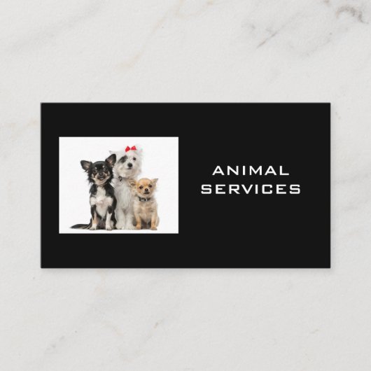 Carte De Visite Chiens en groupe (Devant)